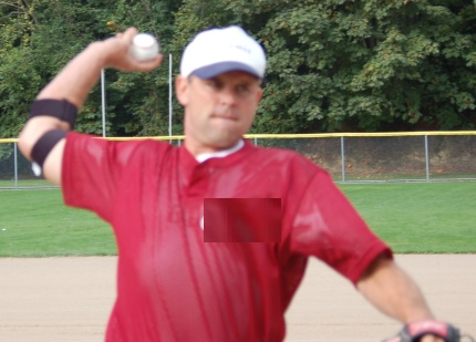 Jeff Cirillo image showing arm cocking external rotation with horizontal shoulder adduction wearing the ThrowMAX